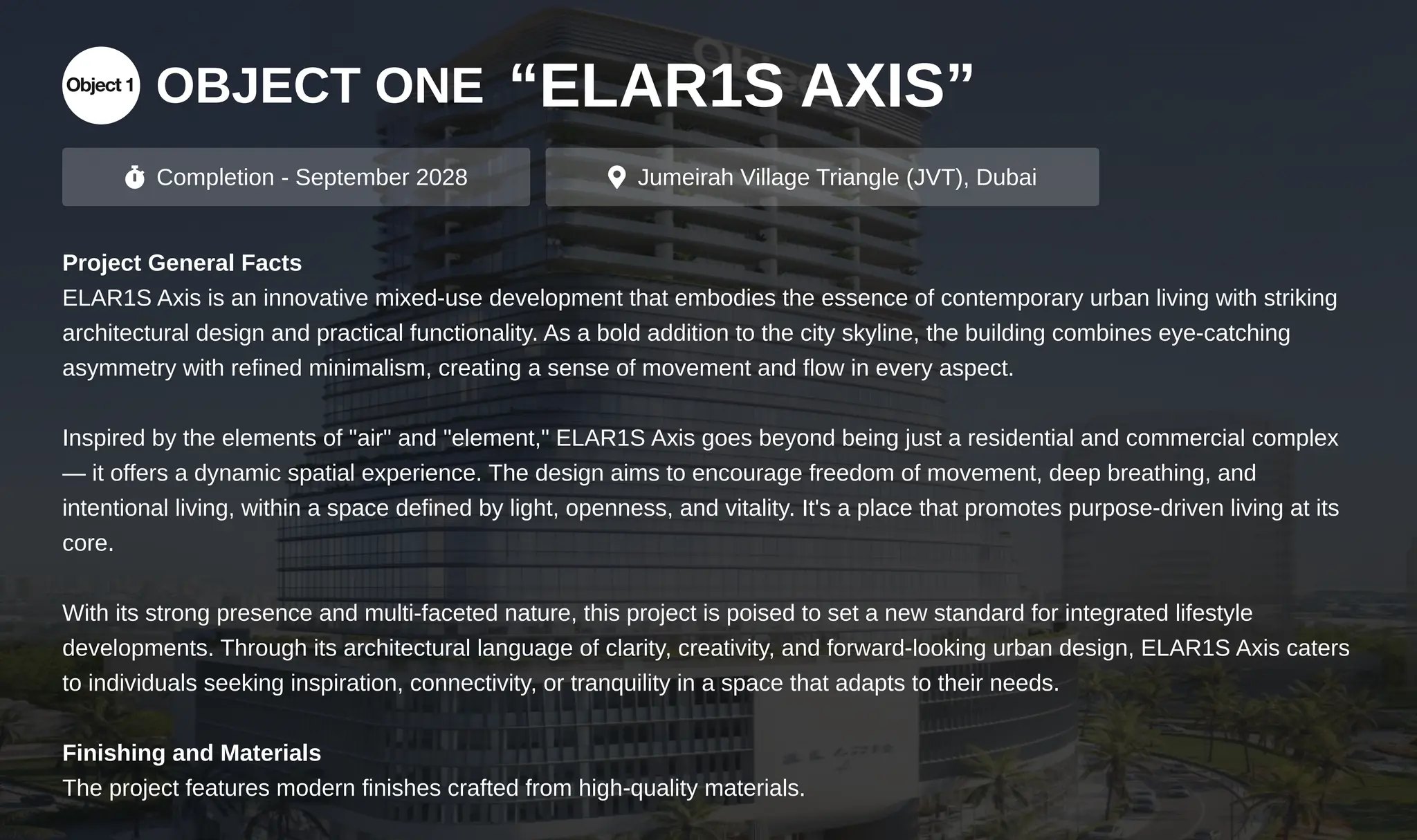 ELAR1S Axis, a development in JVT (Jumeirah Village Triangle), Dubai, photo 2