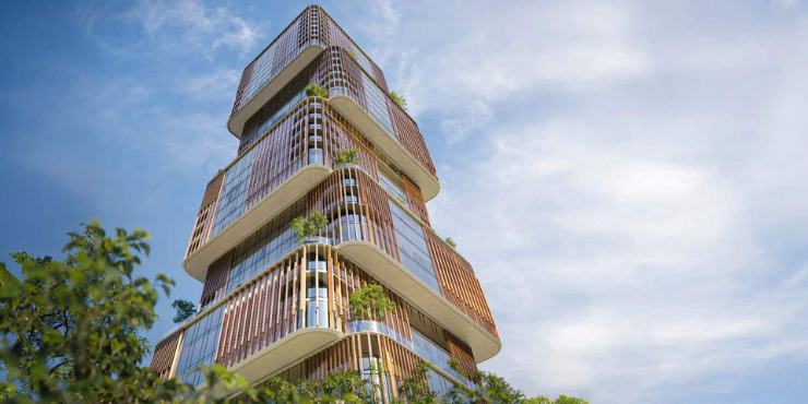 Above, a development in Maritime City, Dubai